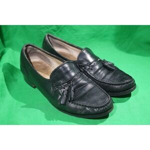 Bally Black Leather Loafers Mens US 9.5